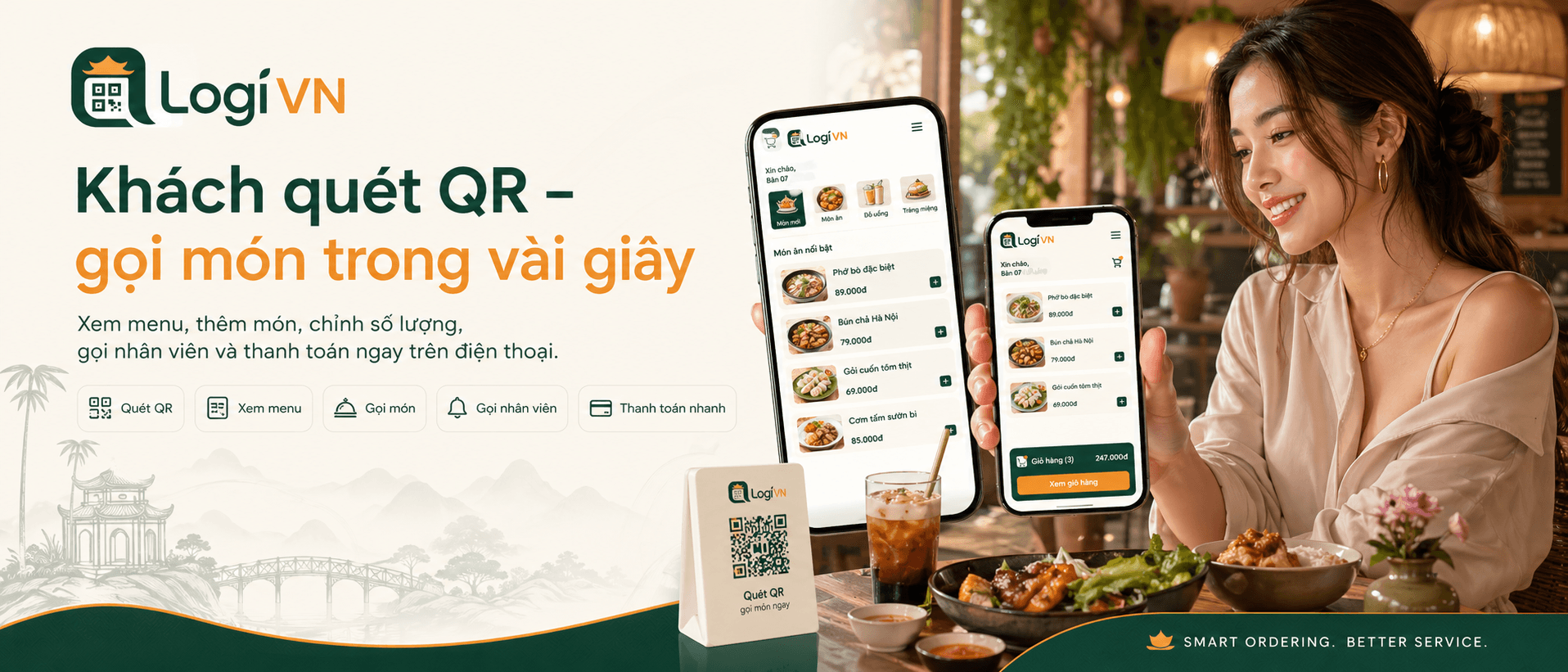 Khách quét QR - gọi món trong vài giây