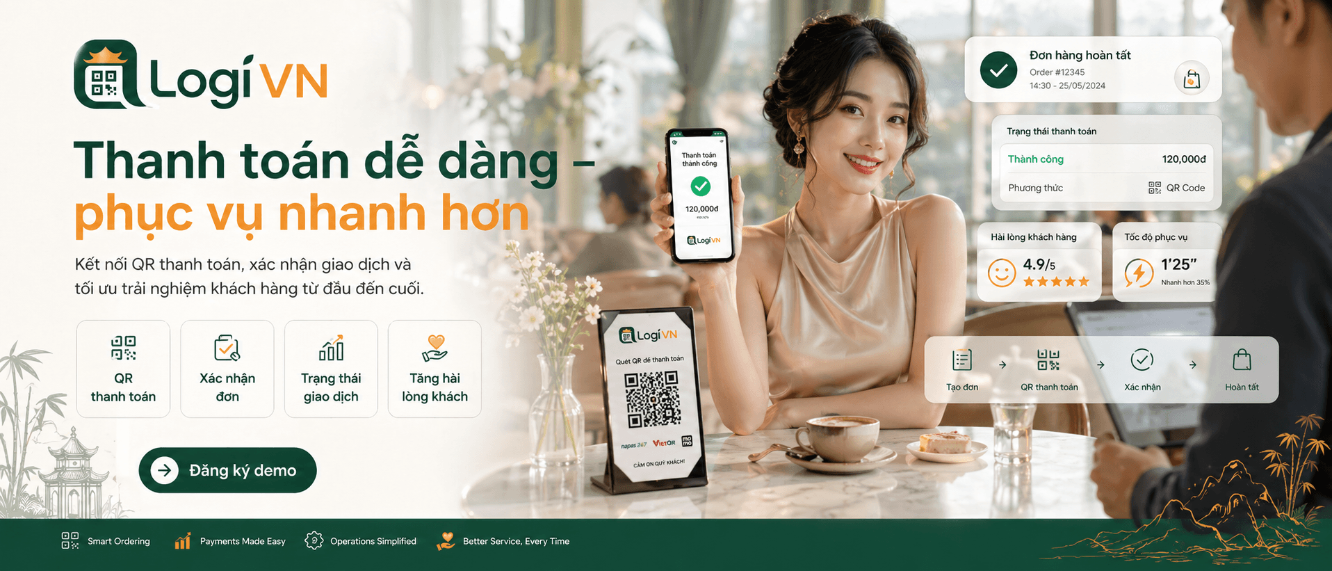 Thanh toán nhanh bằng VietQR, phục vụ nhanh hơn